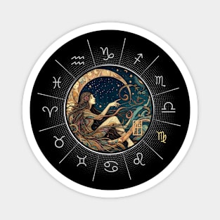 ZODIAC Virgo - Astrological VIRGO - VIRGO - ZODIAC sign - Van Gogh style - 2 Magnet